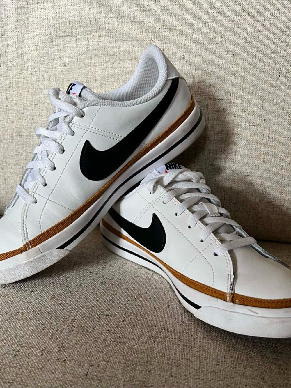 Nike Court Legacy Sneakers White/Ochre/Black Size 5Y